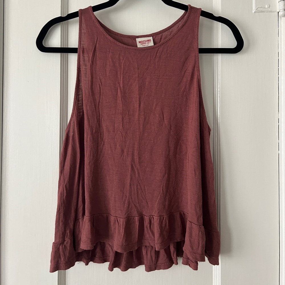 Cropped Maroon Tank Top
